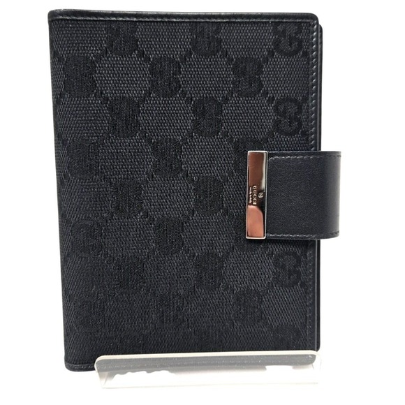 Gucci Black GG Monogram Jacquard Canvas Agenda Full Set Box 74259 Italy EUC - Picture 2 of 10